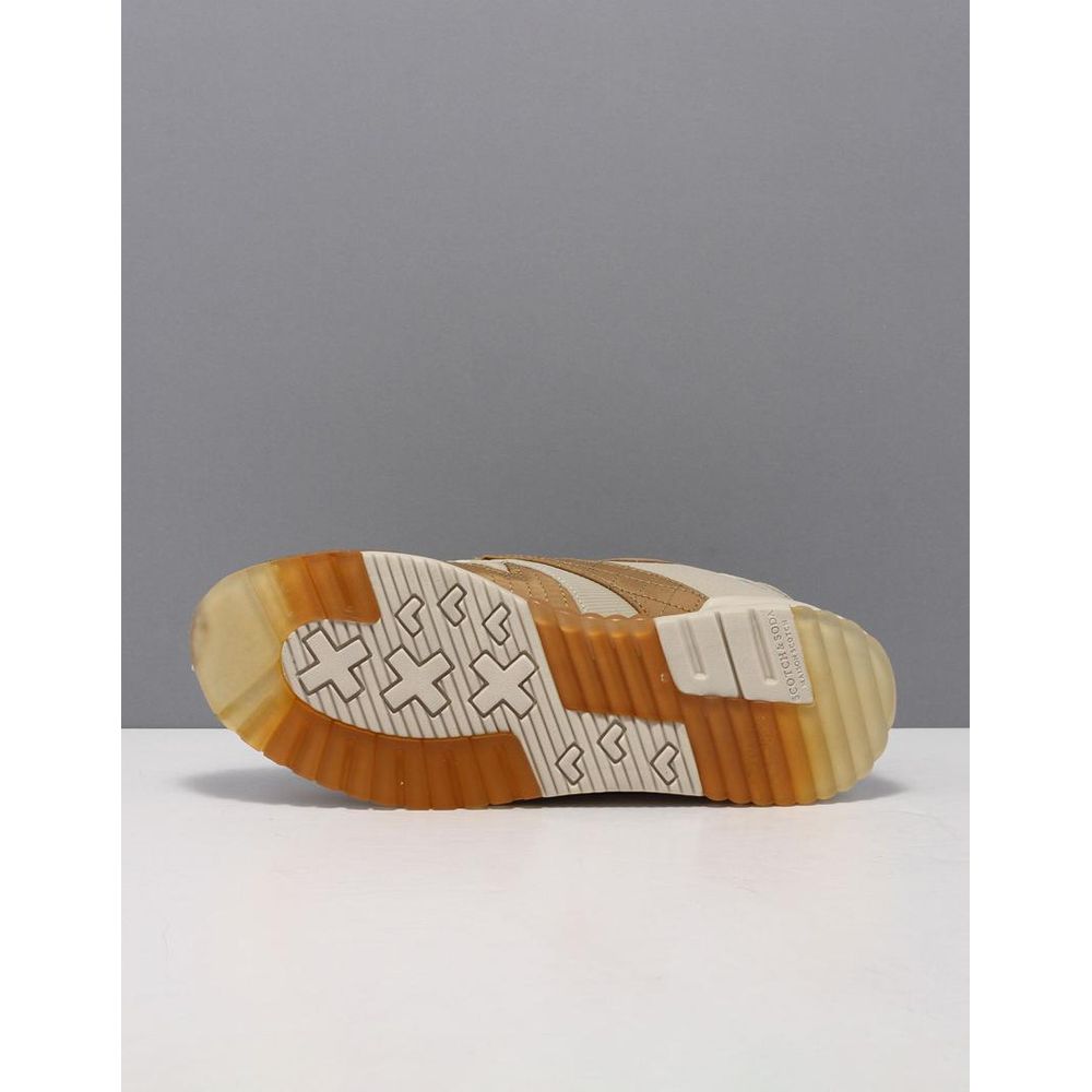 Beige Nylon Low Top Sneakers