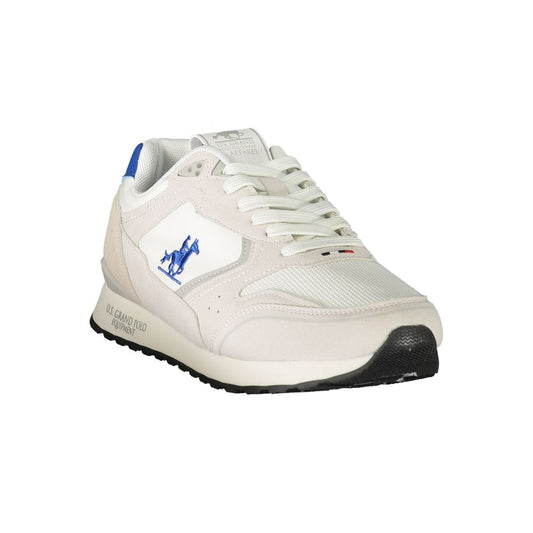 White Polyester Men's Sneaker