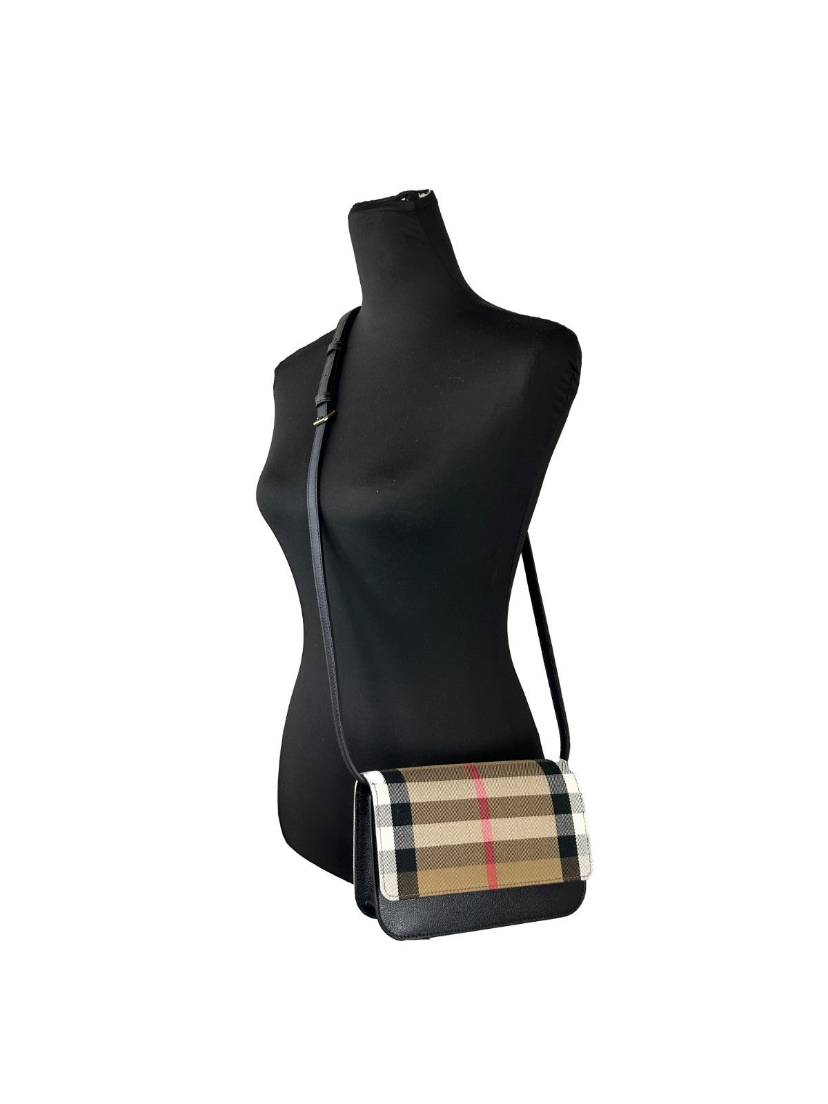 Burberry Small Leather Madison Crossbody Check Bag