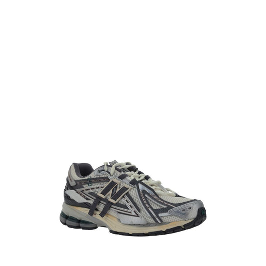 Silver Polyester Athletic Sneakers