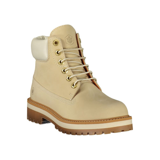 Beige Polyurethane Women's Boot