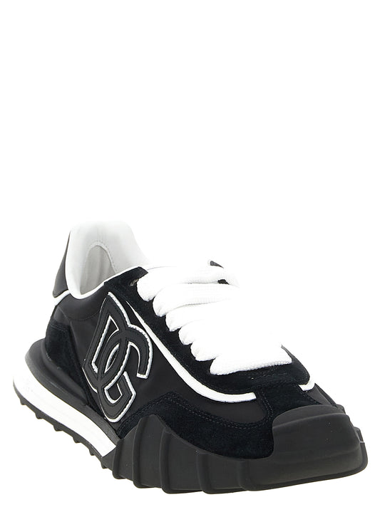 Black Polyamide Athletic Sneakers