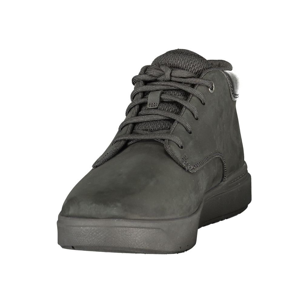 Black Leather Mens Sneaker