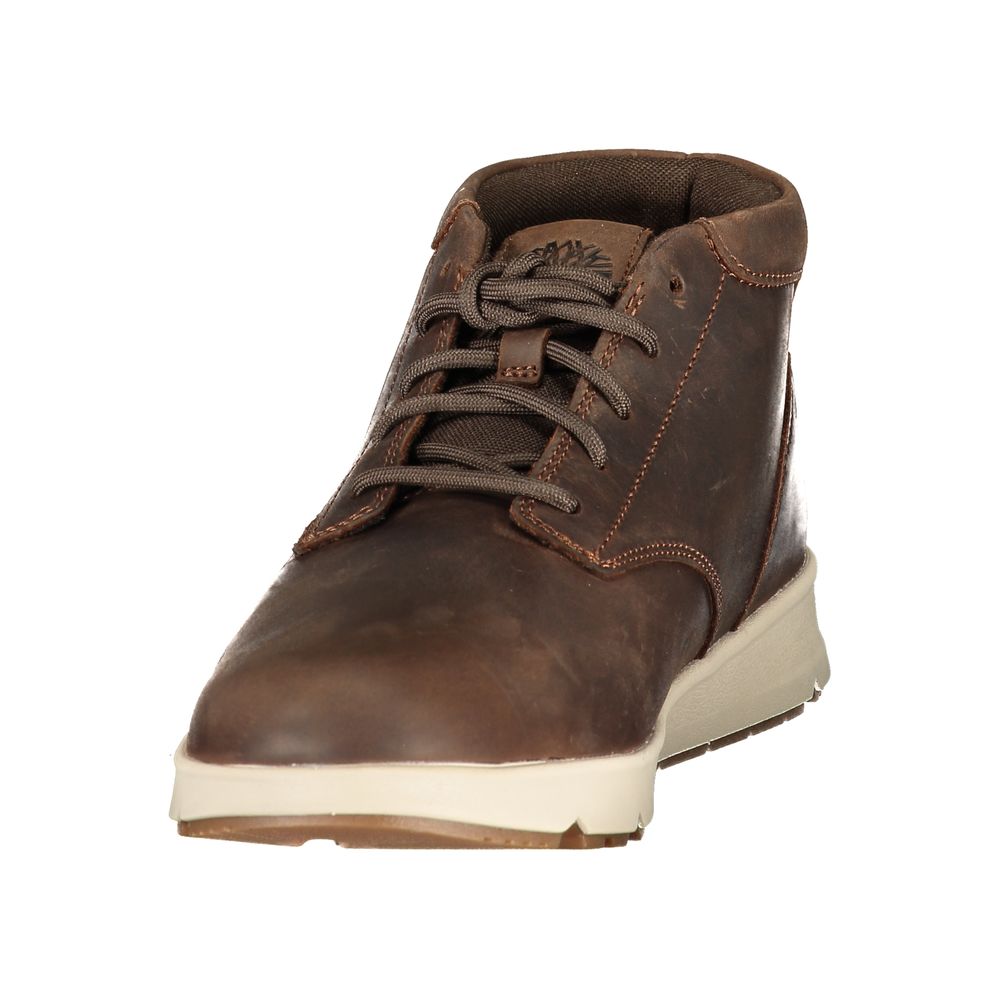 Brown Leather Men Sneakers
