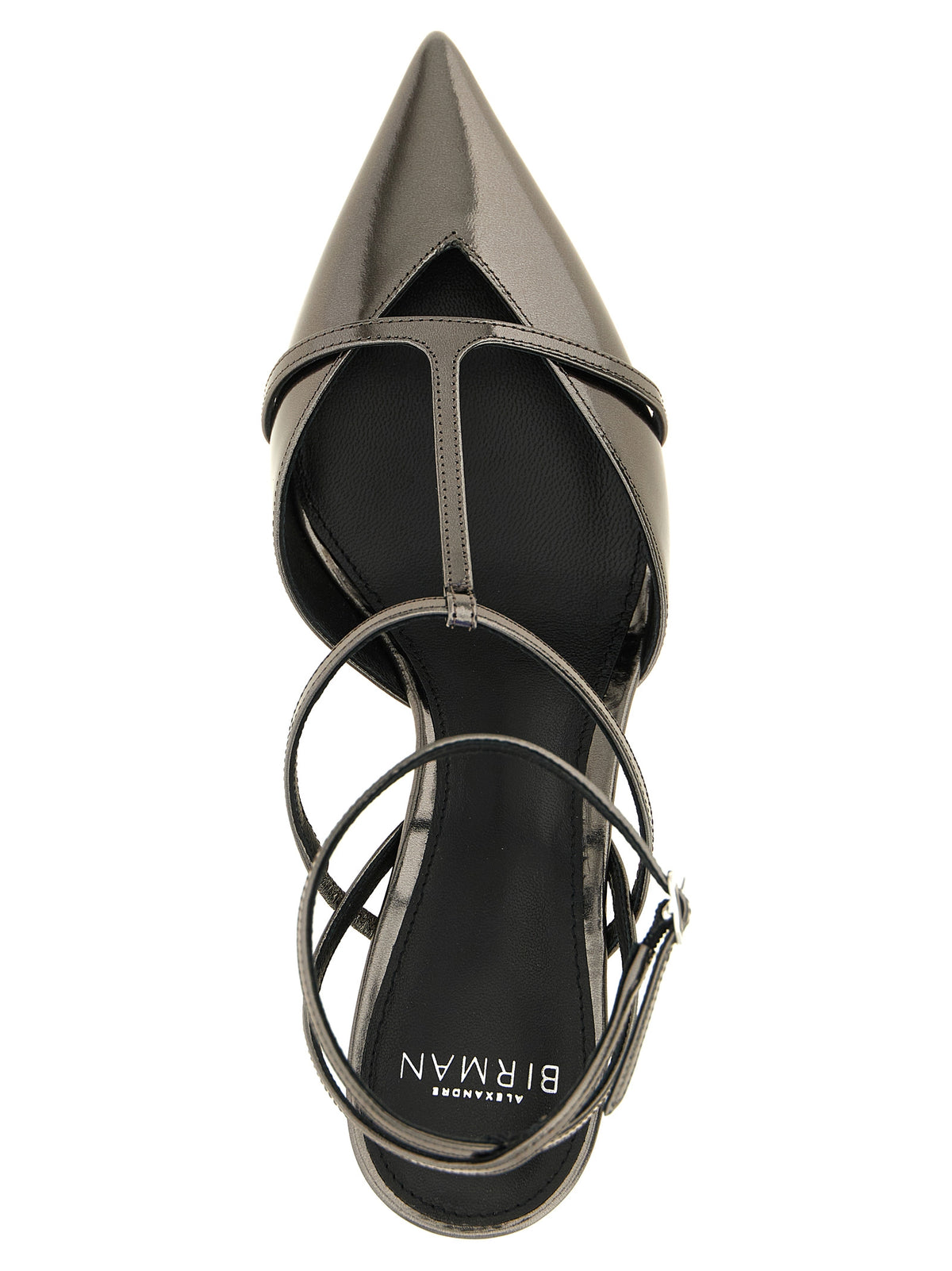 Silver Calfskin Mid Heel Pumps