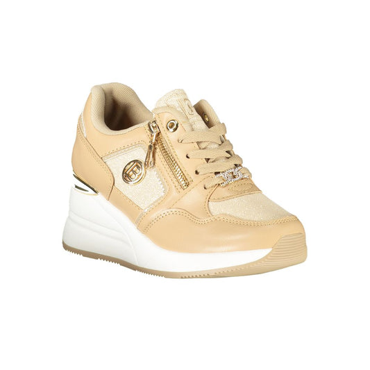 Beige Polyester Women Sneaker