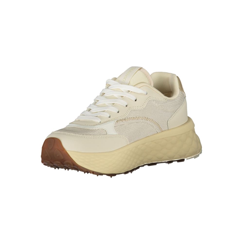 Beige Leather Women Sneaker