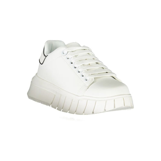 White Polyurethane Women Sneaker