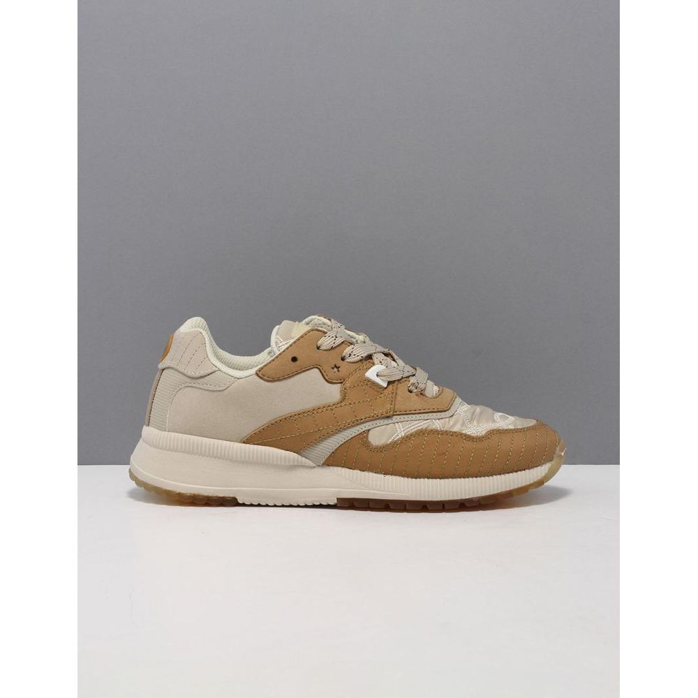 Beige Nylon Low Top Sneakers