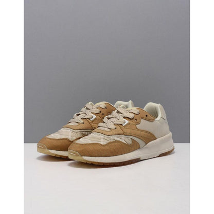 Beige Nylon Low Top Sneakers