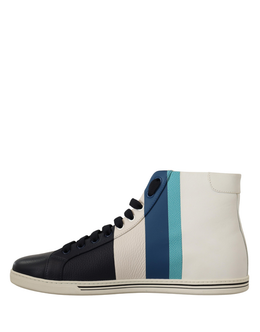 Multicolor Leather Mid Top Sneakers Shoes