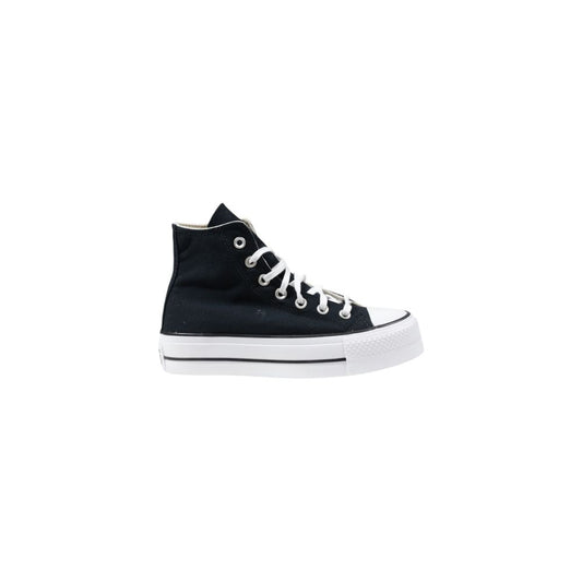 Black Polyester High Top Sneakers