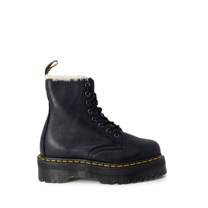 Black Leather Lace-Up Boots