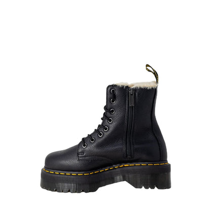 Black Leather Lace-Up Boots