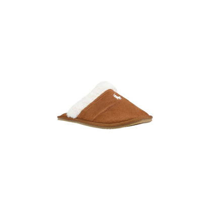 Brown Textile Slippers