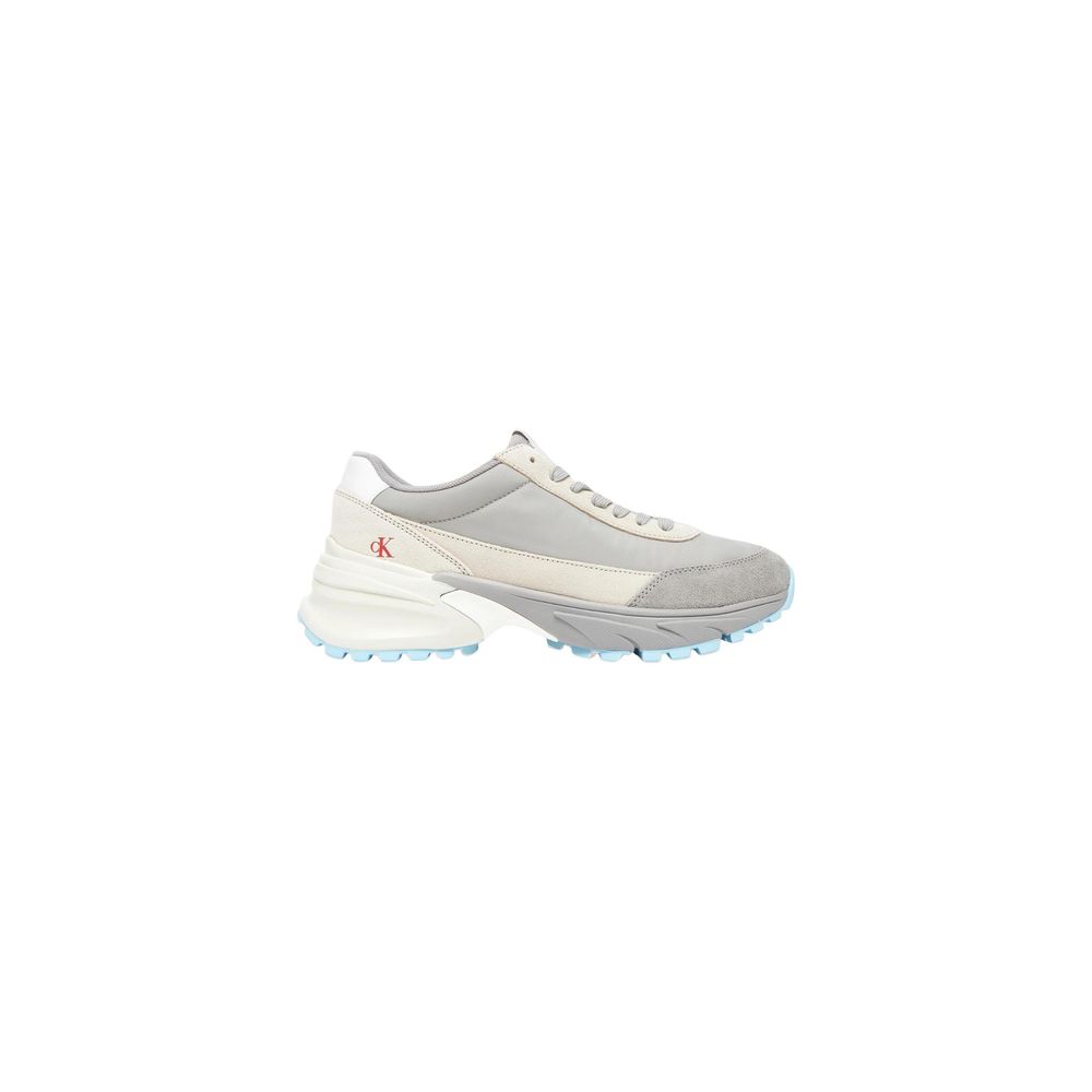 Gray Suede Leather Athletic Sneakers