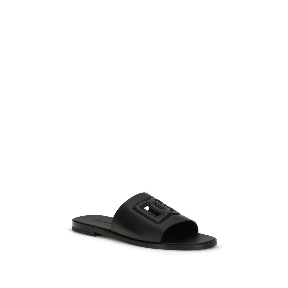 Black Calf Leather Bos Taurus Sandals