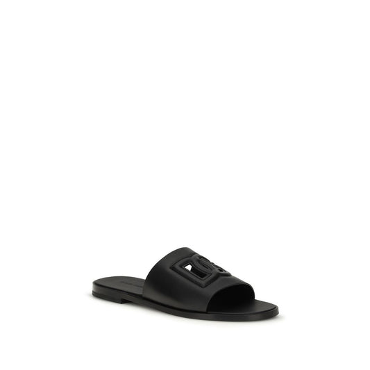 Black Calf Leather Bos Taurus Sandals