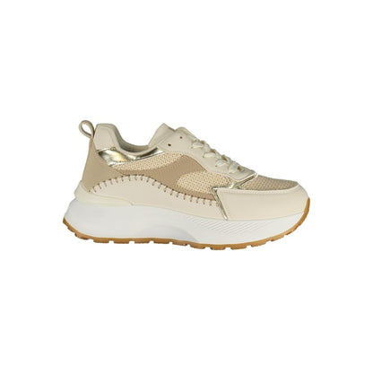 Beige Polyurethane Women's Sneaker