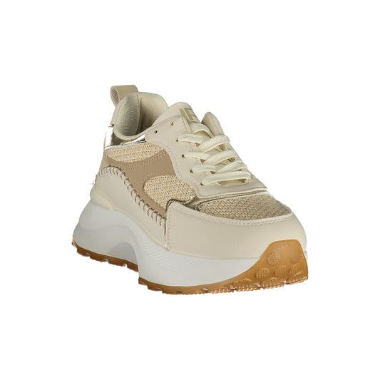 Beige Polyurethane Women's Sneaker