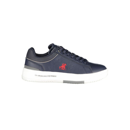 Blue Leather Men Sneaker