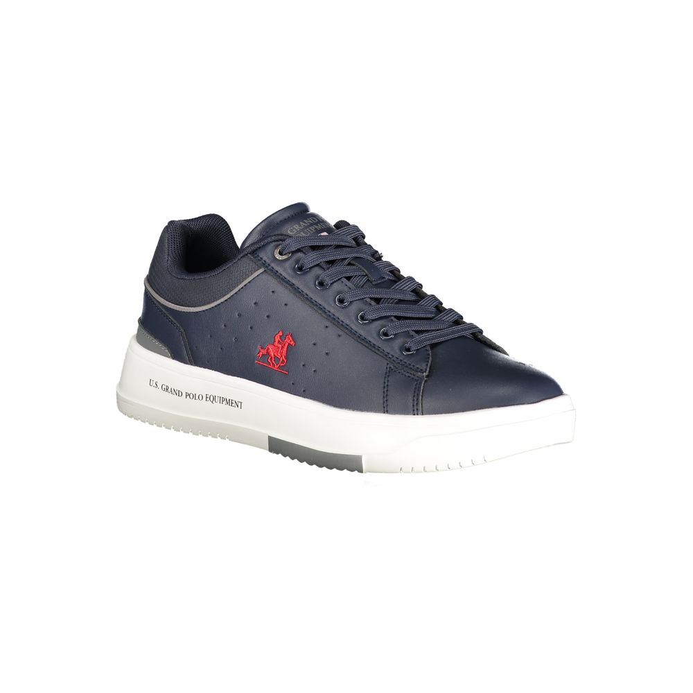 Blue Leather Men Sneaker