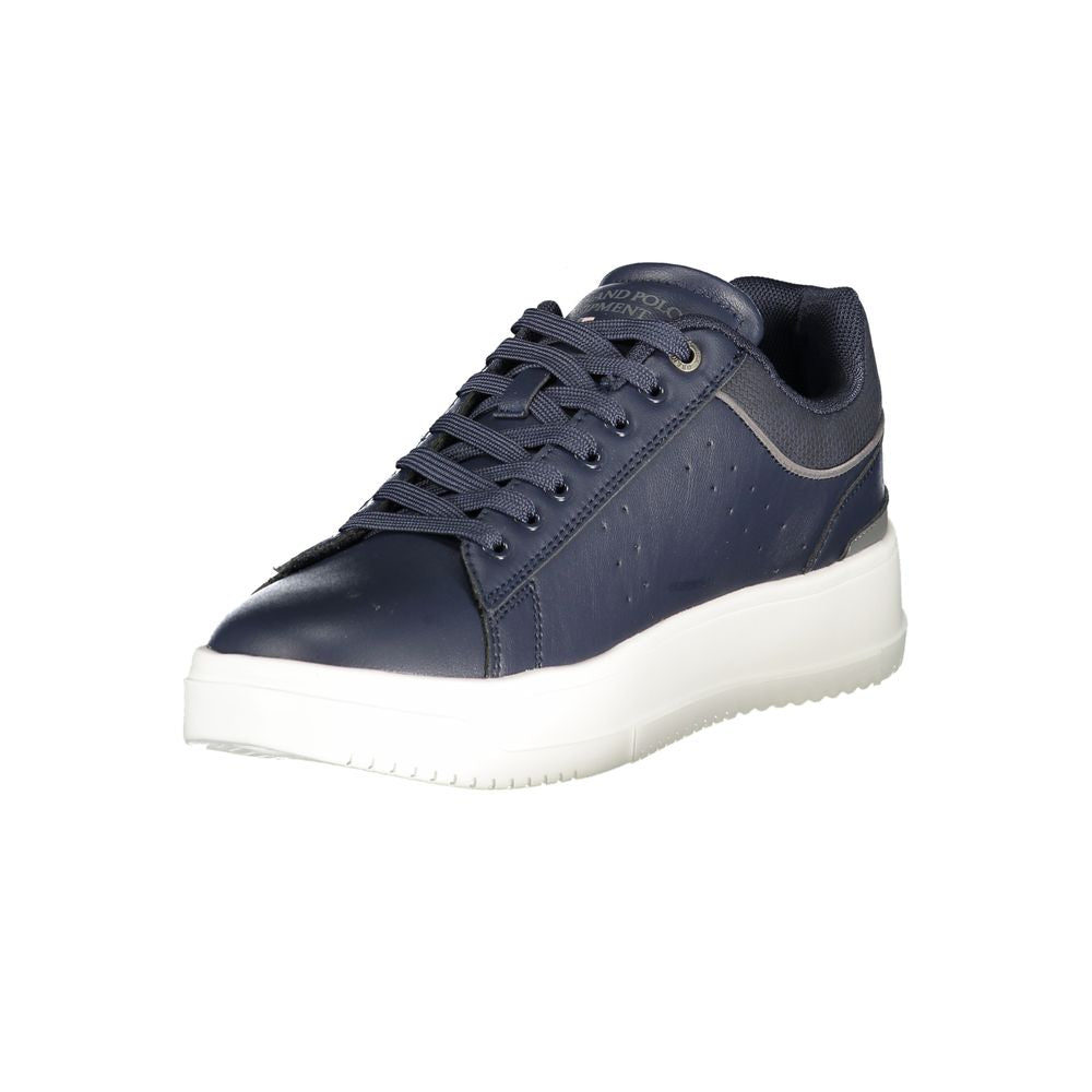 Blue Leather Men Sneaker