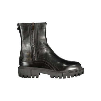 Black Leather Women Boot