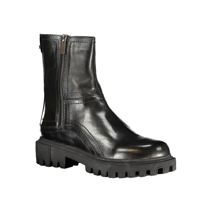 Black Leather Women Boot