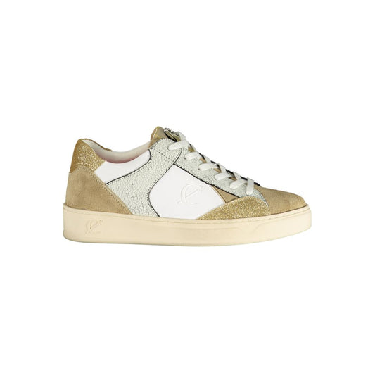 White Polyurethane Women Sneaker