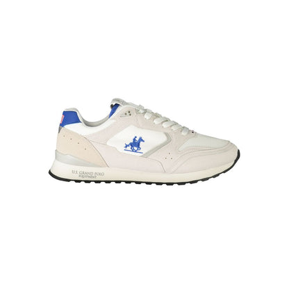 White Polyester Men's Sneaker
