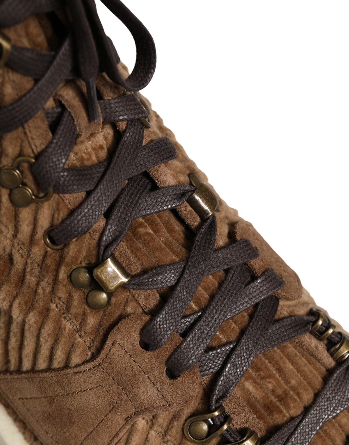 Brown Corduroy High Top Oxford Boots