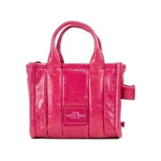 Marc Jacobs The Shiny Crinkle Micro Tote Magenta Leather Crossbody Bag Handbag