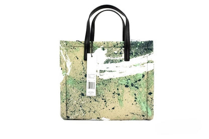 Marc Jacobs Mini Green Multi Splatter Paint Print Nylon Crossbody Tote Handbag