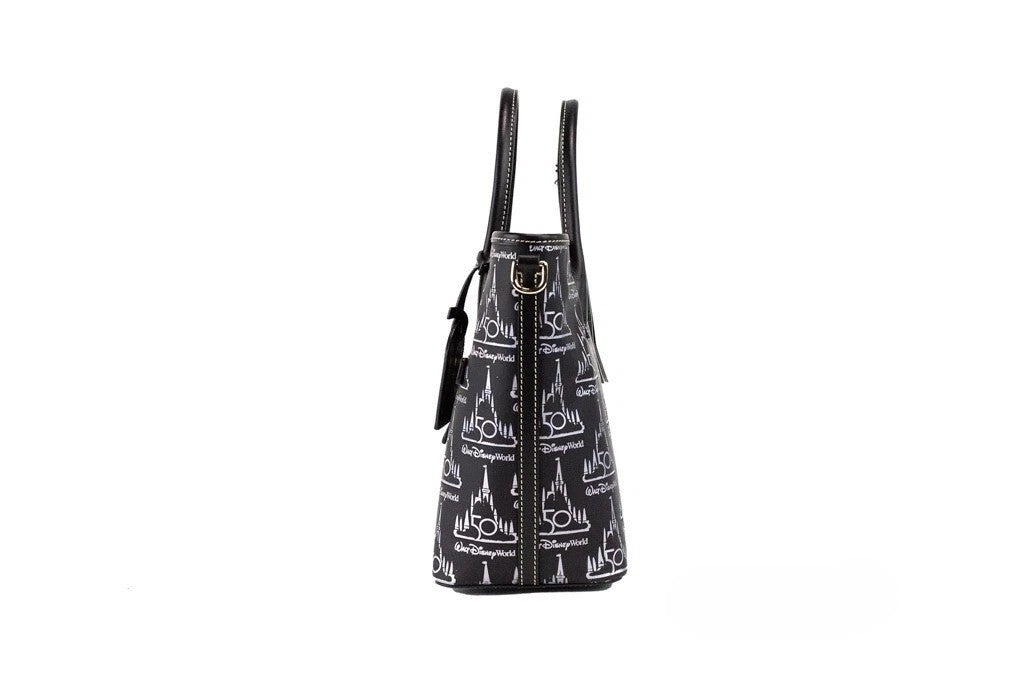 Dooney & Bourke Black Walt Disney World 50th Anniversary Leather Tote Bag
