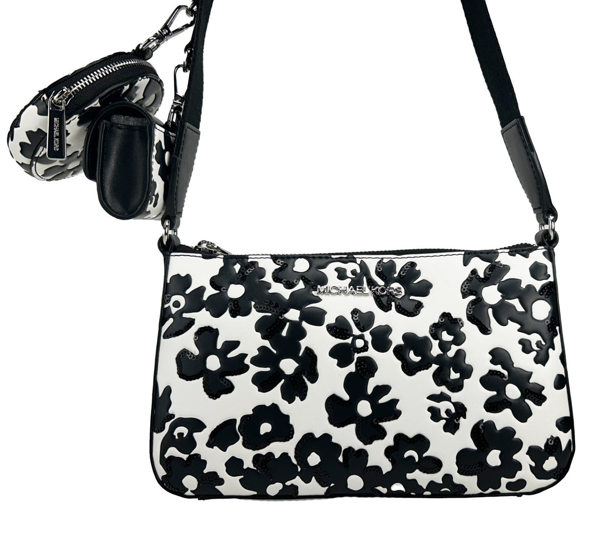 Michael Kors Floral Crossbody Tech Attachment Bag Purse