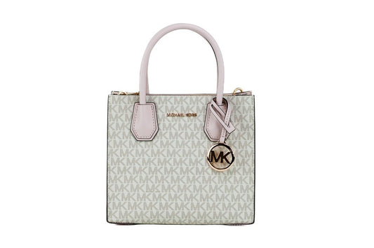 MICHAEL KORS Mercer 35S1GM9M2B Medium Logo And Leather Accordion Crossbody Bag In Powder Blush Multi