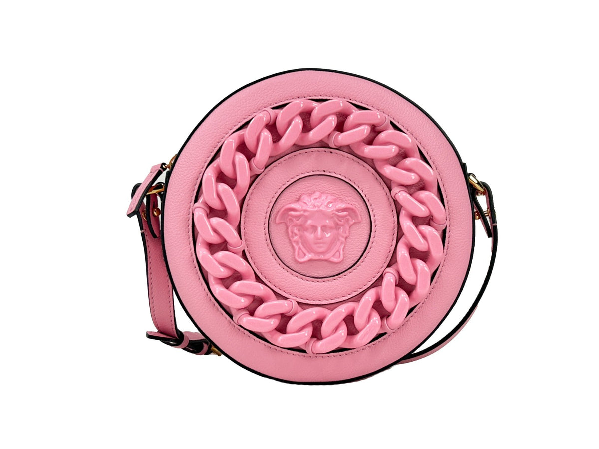 Versace Round Disco Leather Camera Case Crossbody Bag