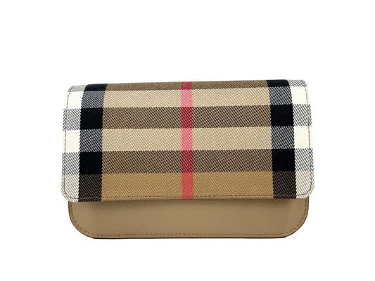 Burberry Small Leather Madison Crossbody Check Bag