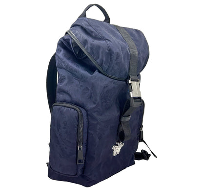 Versace Medusa Nylon Buckle Drawstring Backpack Bag