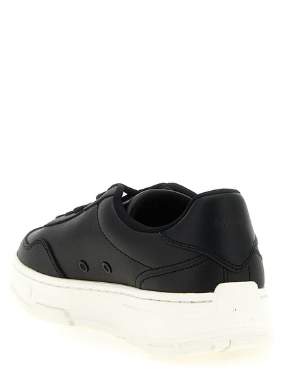 Black Polyester Low Top Sneakers