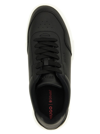 Black Polyester Low Top Sneakers