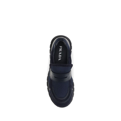 Blue Leather Athletic Sneakers