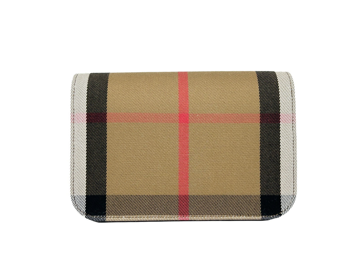 Burberry Small Leather Madison Crossbody Check Bag