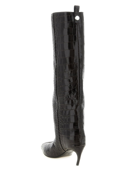 Brown Bovine Leather Over The Knee