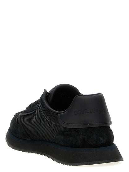Black Calfskin Athletic Sneakers