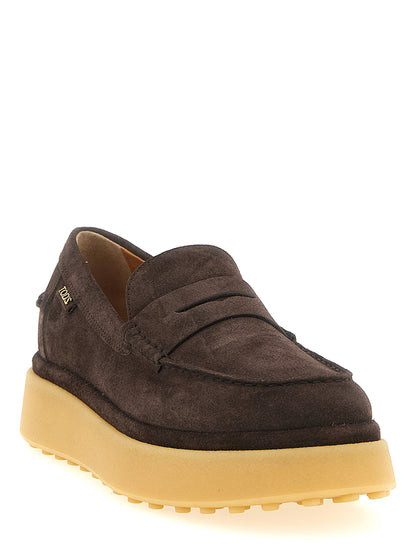 Brown Calfskin Slip-On Loafers