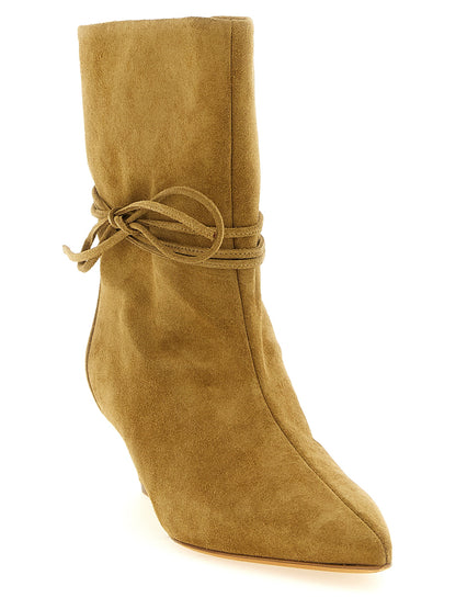 Beige Calfskin Ankle Boots