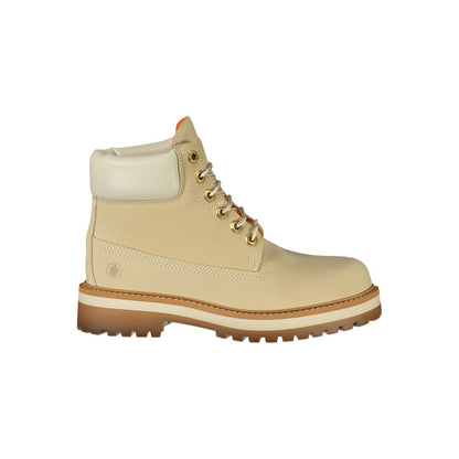 Beige Polyurethane Women's Boot