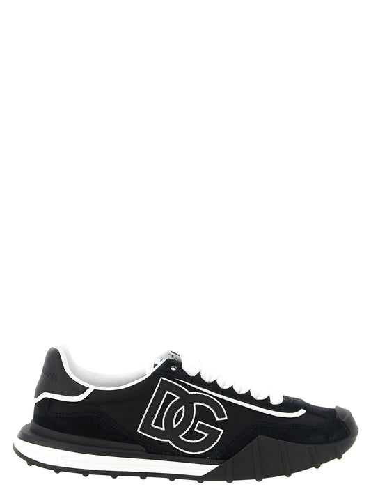 Black Polyamide Athletic Sneakers